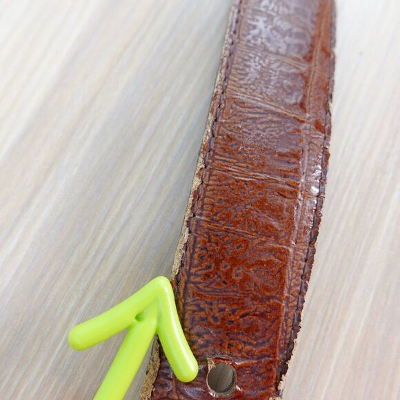 Vintage Crocodile Belt Small Exotic Leather Italian Dress Western Crocolux Omega - Picture 12 of 16